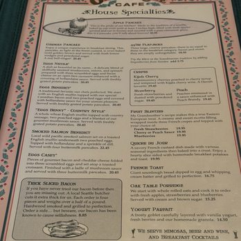 The Oak Table Cafe - Menu - Breakfast & Brunch Near Me - Sequim, Washington