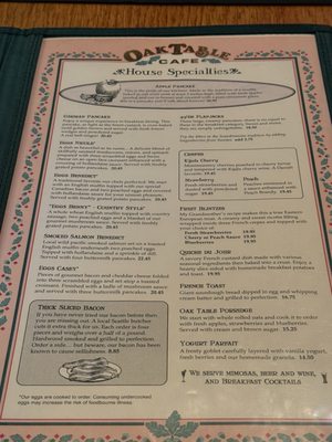Menu photo 4 The Oak Table Cafe Sequim, WA
