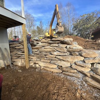 Adam Young Trucking & Grading - Retaining wall being built - Septic Services Near Me Adam Young Trucking & Grading - Retaining wall being built - Septic Services Near Me