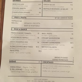 Fox in the Corn - Food menu - 04/06/16 - Italian Near Me - Melbourne, VIC
