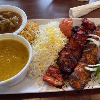 Darya Kabob - Chicken 4. Tandoori Chicken, Chicken Kubideh, Lentil Soup, Eggplant, Rice, and Salad. - Kebab Near Me - Sterling, Virginia