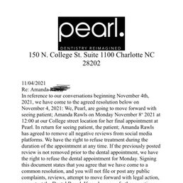 The agreement they asked me to sign after threatening an appointment only days before it was scheduled to occur