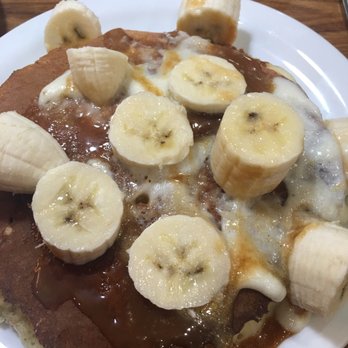Denny's - Carmel Salted Banana Buttermilk Pankcakes. - American Near Me - Alhambra, California Denny's - Carmel Salted Banana Buttermilk Pankcakes. - American Near Me - Alhambra, California