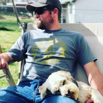 Idaho Seamless Gutter - Ben Beers with his dog - Gutter Services Near Me - Meridian, Idaho Idaho Seamless Gutter - Ben Beers with his dog - Gutter Services Near Me - Meridian, Idaho