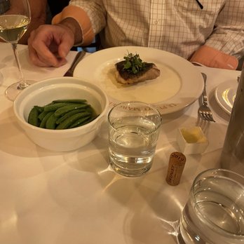 BL Brasserie - Fish of the day (sea bass) with snow peas - French Near Me - Paso Robles, California BL Brasserie - Fish of the day (sea bass) with snow peas - French Near Me - Paso Robles, California