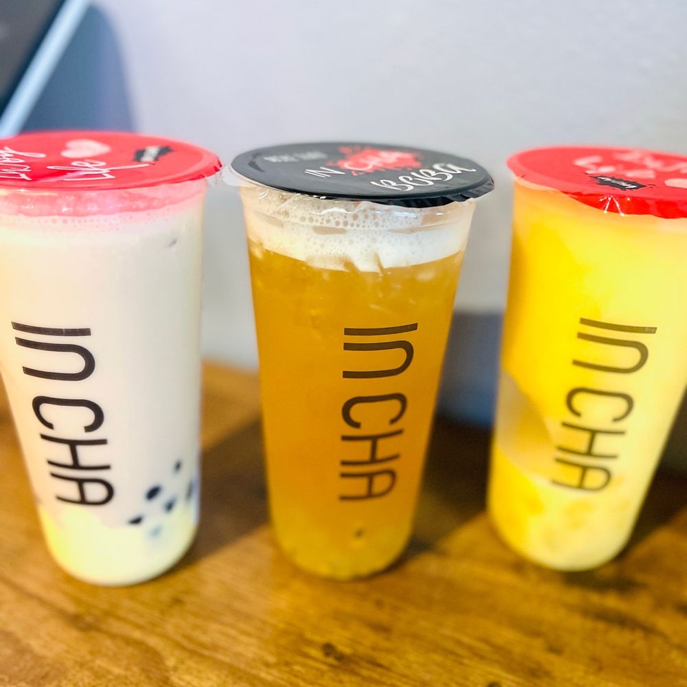 In Boba - three different drinks on a table - Coffee & Tea Near Me - Hesperia, California