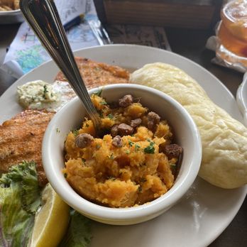 The Chimes Covington - Salmon w/ sweet potato mash - Pubs Near Me - Covington, Louisiana The Chimes Covington - Salmon w/ sweet potato mash - Pubs Near Me - Covington, Louisiana
