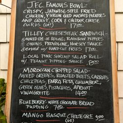 A typical menu (see face book).