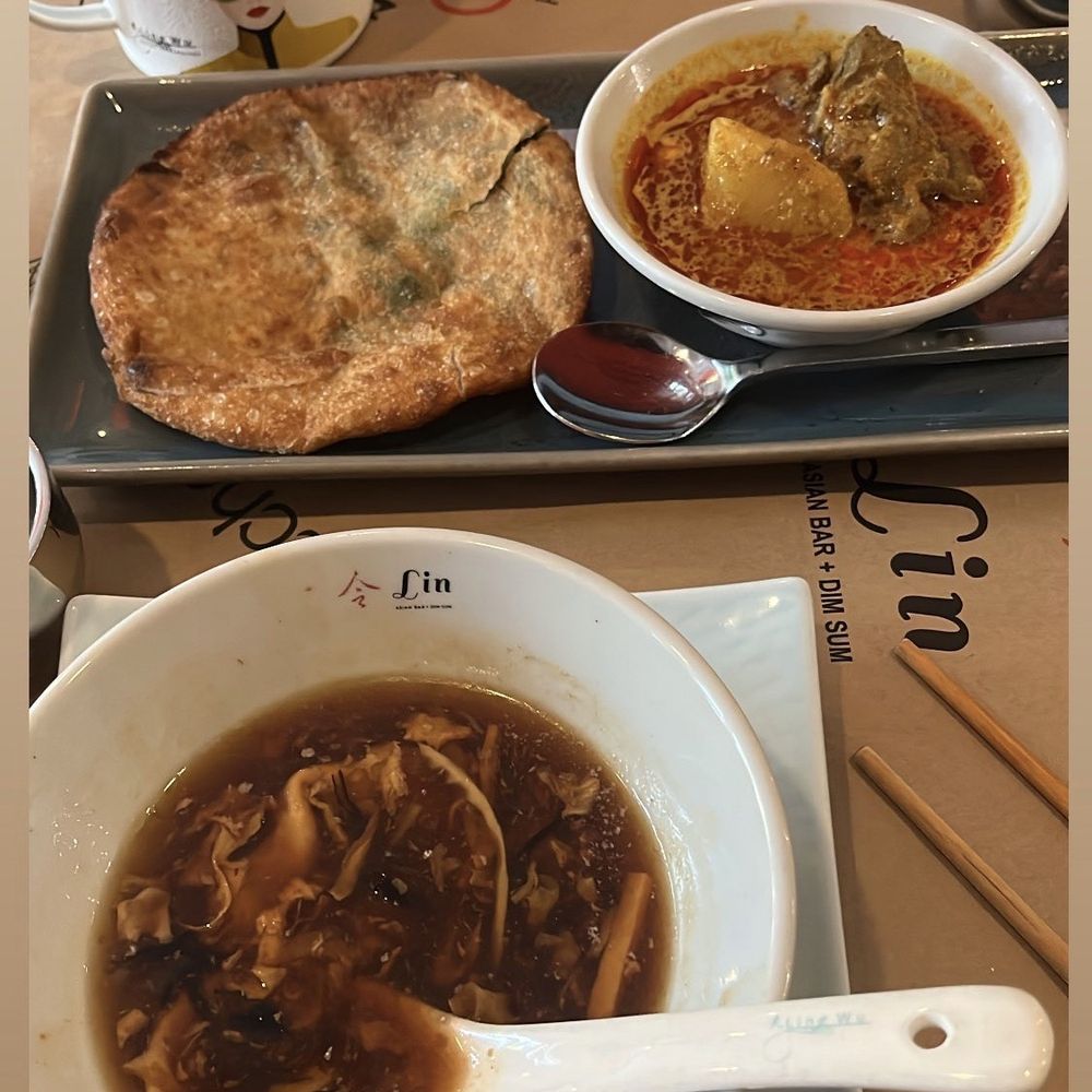 Lin Asian Bar & Dim Sum - Hot & Sour Soup and Scallion Pancake with Curry Dip. Delicious - Asian Fusion Near Me - Austin, Texas Lin Asian Bar & Dim Sum - Hot & Sour Soup and Scallion Pancake with Curry Dip. Delicious - Asian Fusion Near Me - Austin, Texas