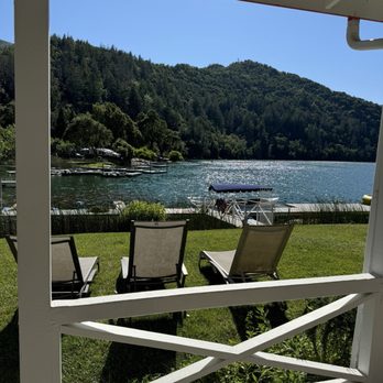 The Lodge At Blue Lakes - View from waterfront room - Hotels Near Me - Upper Lake, California