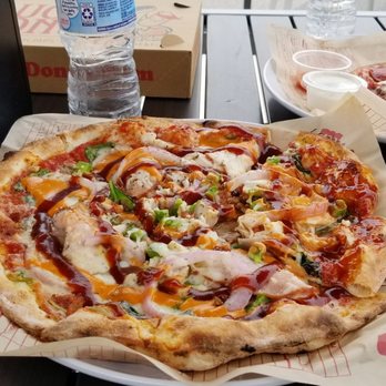 MOD Pizza - Chicken, spinach, bacon, pesto, onion, salt & pepper, oregano, sir-rancha, bbq sauce and extra mozzarella....Super DELISH!!! - Fast Food Near Me - Chesapeake, Virginia MOD Pizza - Chicken, spinach, bacon, pesto, onion, salt & pepper, oregano, sir-rancha, bbq sauce and extra mozzarella....Super DELISH!!! - Fast Food Near Me - Chesapeake, Virginia
