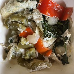 Egg white omelette with onions, peppers, spinach. Egg white omelette with onions, peppers, spinach.