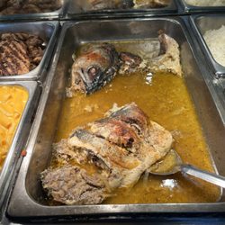 Best Food Salad Bar - Jamaica Market Food Court - Trying something new: Baked Blue Fish