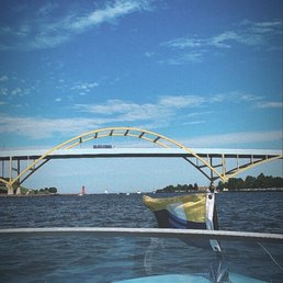 The view of the bridge from our boat