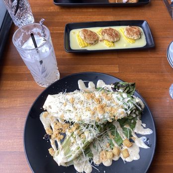The Courthouse Club - Grilled romaine Caesar, crab cake appetizer, and club sandwich. - American Near Me - Noblesville, Indiana The Courthouse Club - Grilled romaine Caesar, crab cake appetizer, and club sandwich. - American Near Me - Noblesville, Indiana