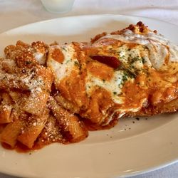 Cara Mia - Table Side Chicken Parmigiana with spicy vodka sauce