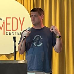 National Comedy Center Museum - My husband working on his tight five.