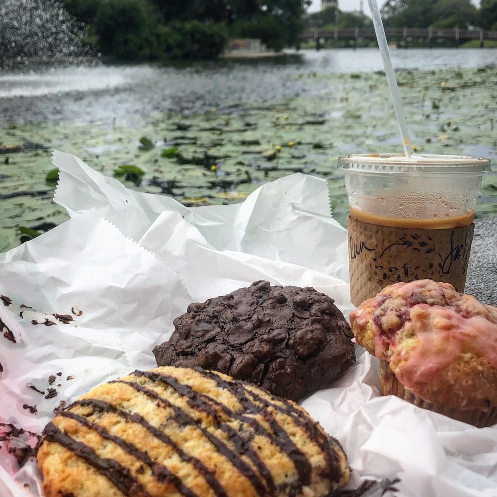 The Scone Pony - Chocolate chip scone, flourless chocolate cookie (saving for dessert!), and strawberry muffin. - Bakeries Near Me - Spring Lake, New Jersey The Scone Pony - Chocolate chip scone, flourless chocolate cookie (saving for dessert!), and strawberry muffin. - Bakeries Near Me - Spring Lake, New Jersey
