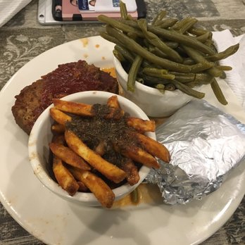 Amazing Taste - turkey meatloaf with jerk fries, string beans & corn bread - Soul Food Near Me - North Plainfield, New Jersey