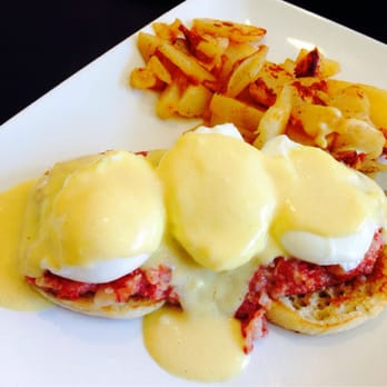 Break Your Fast - Corned beef hash Benedict with side of potatoes. - American Near Me - Union City, California Break Your Fast - Corned beef hash Benedict with side of potatoes. - American Near Me - Union City, California