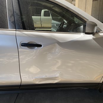 Dent Dogs Inc - A Pole ding that cause series body damage to the passenger door and window. - Mobile Dent Repair Near Me - Houston, Texas Dent Dogs Inc - A Pole ding that cause series body damage to the passenger door and window. - Mobile Dent Repair Near Me - Houston, Texas