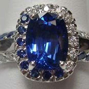 Designer Jewels - Lady's 18kt white gold ring with sapphire and diamonds. Completely custom design! - Jewelry Near Me - Houston, Texas Designer Jewels - Lady's 18kt white gold ring with sapphire and diamonds. Completely custom design! - Jewelry Near Me - Houston, Texas
