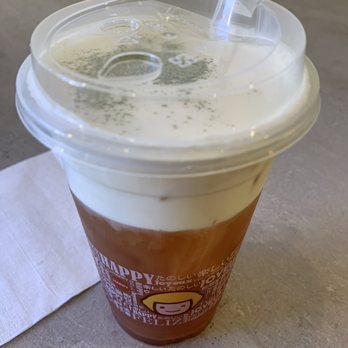 Happy Lemon - Black Tea with Cheese Foam and no sugar - Bubble Tea Near Me - Berkeley, California