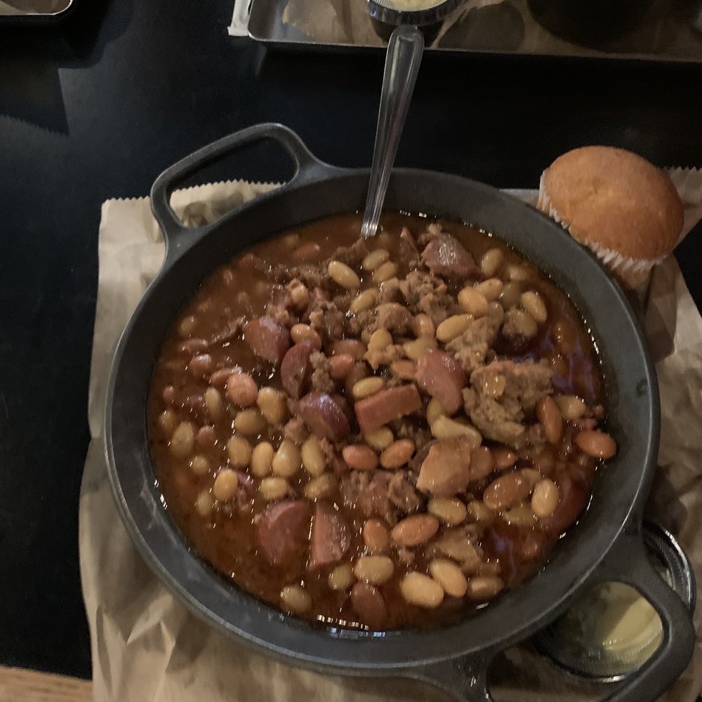 Rocky Top Beer BBQ & Grill - Smoked cowboy bean skillet with cornbread - Barbeque Near Me - Jackson, Michigan