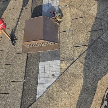 Bill Sprauer Roofing - the repaired area getting new metal vent and new underlayment and shingles - Roofing Near Me - Austin, Texas Bill Sprauer Roofing - the repaired area getting new metal vent and new underlayment and shingles - Roofing Near Me - Austin, Texas