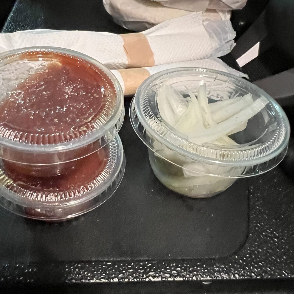 Sunset Texas Barbecue - Accompaniments sauce and pickles - Barbeque Near Me - Honolulu, Hawaii Sunset Texas Barbecue - Accompaniments sauce and pickles - Barbeque Near Me - Honolulu, Hawaii