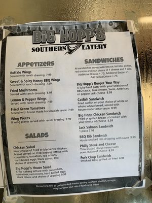 Menu photo 3 Big Hopp's Southern Eatery Shively, KY