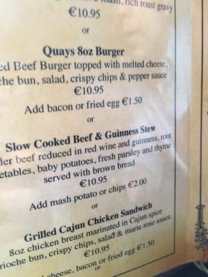 Menu photo 6 Quays Bar Dublin, D