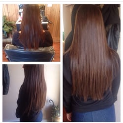 Maries Hair Salon - Hot head extensions before and after