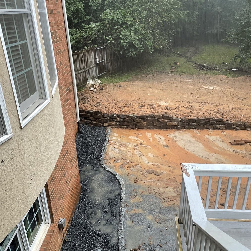 Semper Fi Lawn Care & Landscaping - You can see the wall is done and the path for the irrigation - Tree Services Near Me Semper Fi Lawn Care & Landscaping - You can see the wall is done and the path for the irrigation - Tree Services Near Me