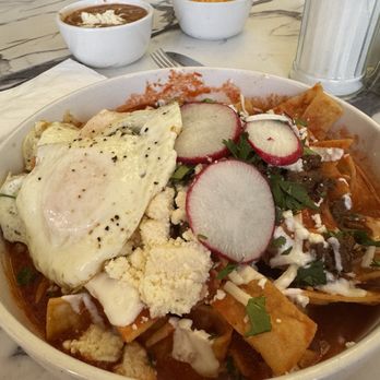 Estilo Azteca - Red chilaquiles w/ Carne Asada. . Overall a 6 out of 10 - Breakfast & Brunch Near Me - Glendale, Arizona