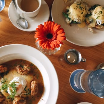 Perla's - Shrimp and grits and crab eggs benedict. - Seafood Near Me - Austin, Texas Perla's - Shrimp and grits and crab eggs benedict. - Seafood Near Me - Austin, Texas