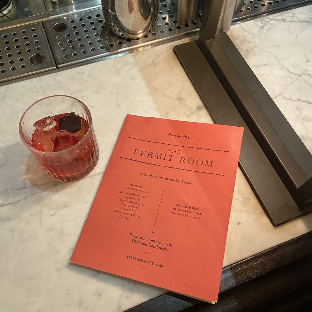 Dishoom - Booze menu and the cocoa negroni cocktail - Indian Near Me - Edinburgh, EDH Dishoom - Booze menu and the cocoa negroni cocktail - Indian Near Me - Edinburgh, EDH