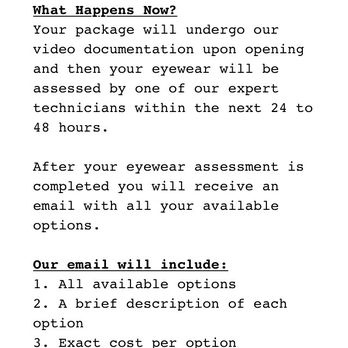 World Optic - My frames arrived Ca. Saturday (19th) & yesterday I received this excellent email. Very clear instructions. 10/22/19 - Eyewear & Opticians Near Me - Fullerton, California