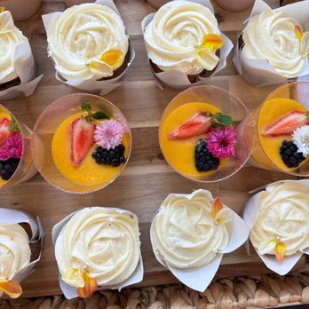 Rose Cafe - Panna Cotta and Marble Cupcakes with Cream Cheese Frosting - Breakfast & Brunch Near Me - Oceanside, California