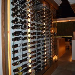 River Oaks Pizzeria - Surfside - Large wine selection and display