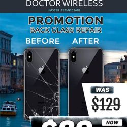 Doctor Wireless - IPhone 8, X and Xs back glass repair on sale for $89