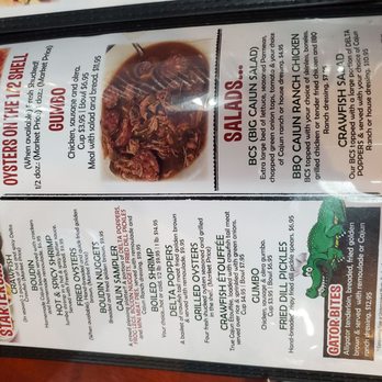 The Cajun Cafe - the menu of the restaurant - Cajun/Creole Near Me - Jonesboro, Arkansas The Cajun Cafe - the menu of the restaurant - Cajun/Creole Near Me - Jonesboro, Arkansas