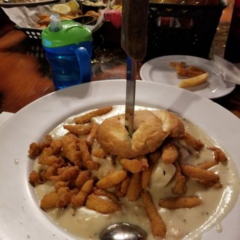 The Chowder Barge - The main event Triple Clam Chowder with Fried Clams on a Bread Bowl! Defkinlicious! - Seafood Near Me - Wilmington, California