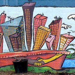 Visual Expressions - Our mural on the south side of our building.