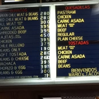 Mario's Tacos - Menu pic 4 - Mexican Near Me - Pico Rivera, California