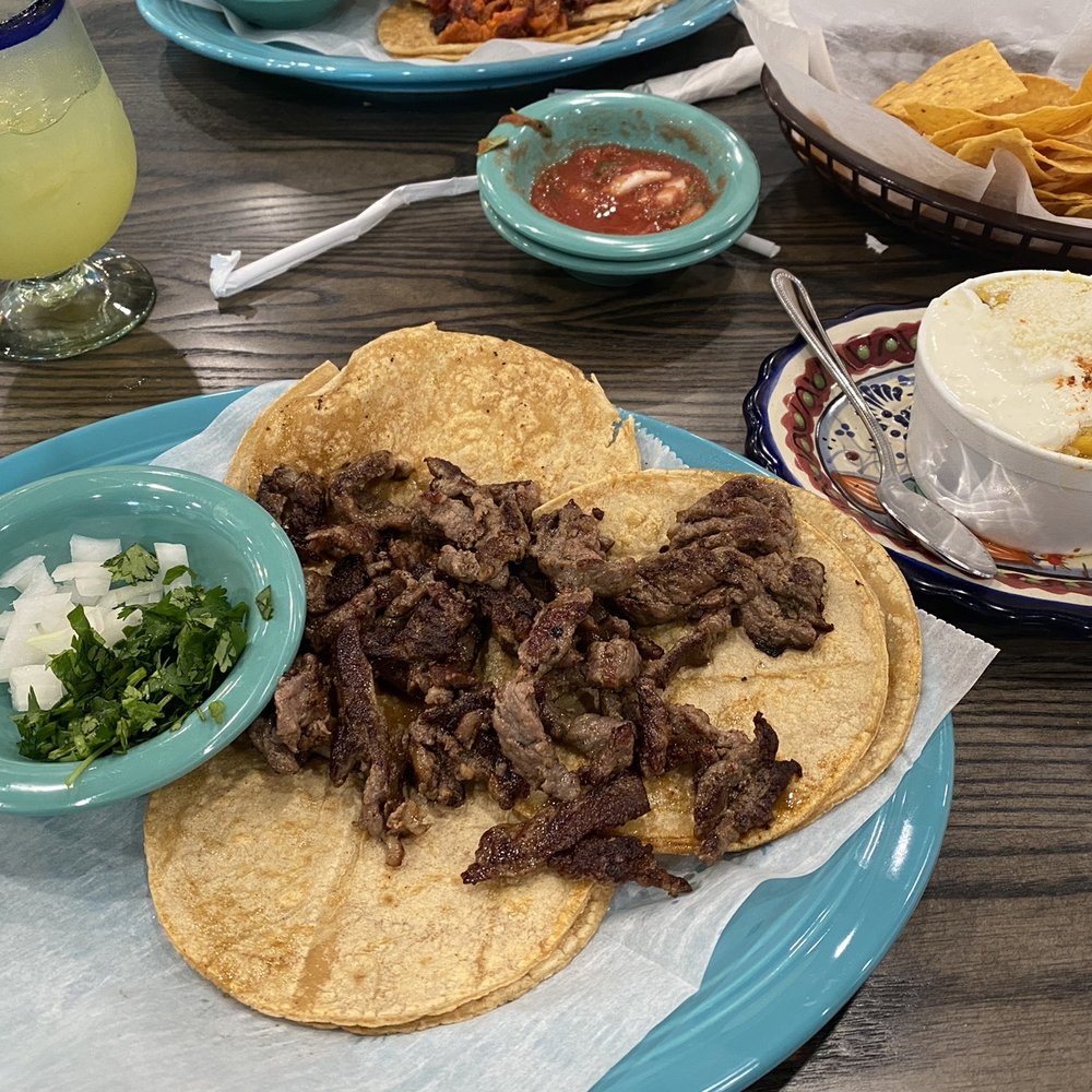Steak Street Tacos. Mexican corn. Small Margarita. It was all great! Steak Street Tacos. Mexican corn. Small Margarita. It was all great!