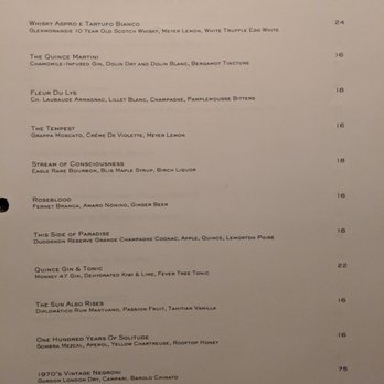 Quince - Cocktail menu. Sat dinner 2017-12-09 - French Near Me - San Francisco, California Quince - Cocktail menu. Sat dinner 2017-12-09 - French Near Me - San Francisco, California