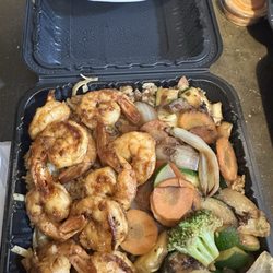 Nine Oh One Bachi - $29 Shrimp Hibachi Platter with hard rice and noodles