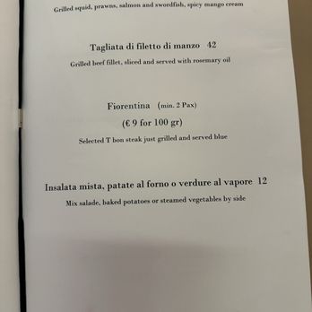 guna restaurant a Beccafico - Menu - Italian Near Me