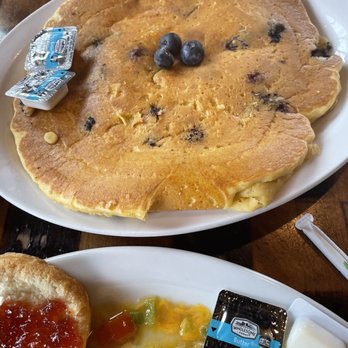 Eggsquisite Cafe - This Delicious blueberry pancakes and omelette is the best around town... - Breakfast & Brunch Near Me - Southlake, Texas